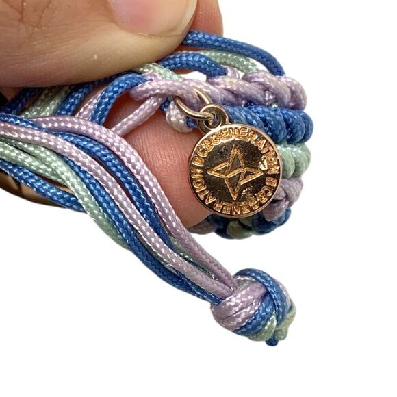 BCBGeneration Love Life Woven Cord Bracelet Pink Blue Green - Picture 4 of 4